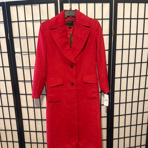 Bernardo Vibrant Red Women's Trench Coat - Picture 3 of 12